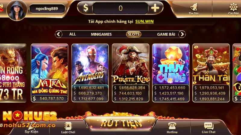 Tận hưởng trò chơi nổ hũ hấp dẫn và tỷ lệ thưởng cao cùng Sunwin
